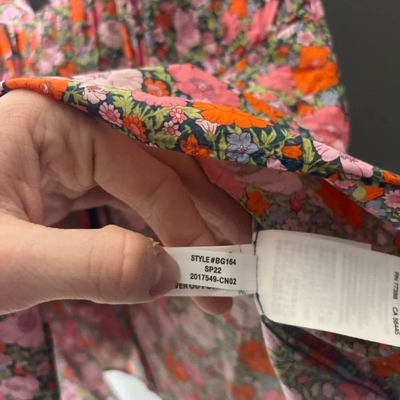 J.Crew Gathered Organic Cotton Camisole in Liberty Meadow Song fabric Size 10 - Picture 5 of 6